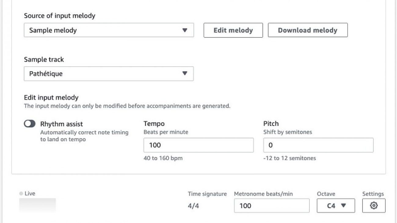 Using Transformers to create music in AWS DeepComposer Music studio