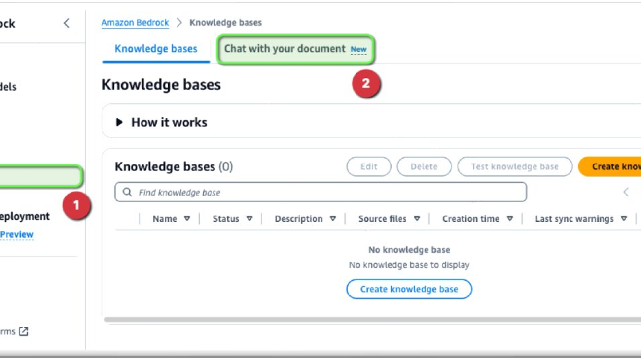 Knowledge Bases in Amazon Bedrock now simplifies asking questions on a single document