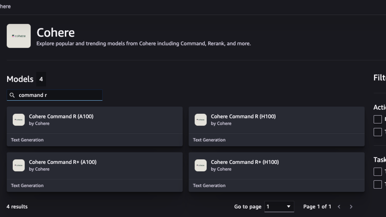 Cohere Command R and R+ are now available in Amazon SageMaker JumpStart