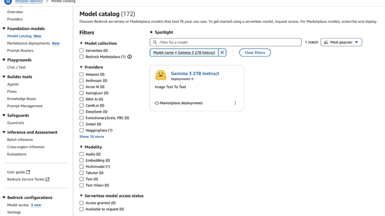 Gemma 3 27B model now available on Amazon Bedrock Marketplace and Amazon SageMaker JumpStart