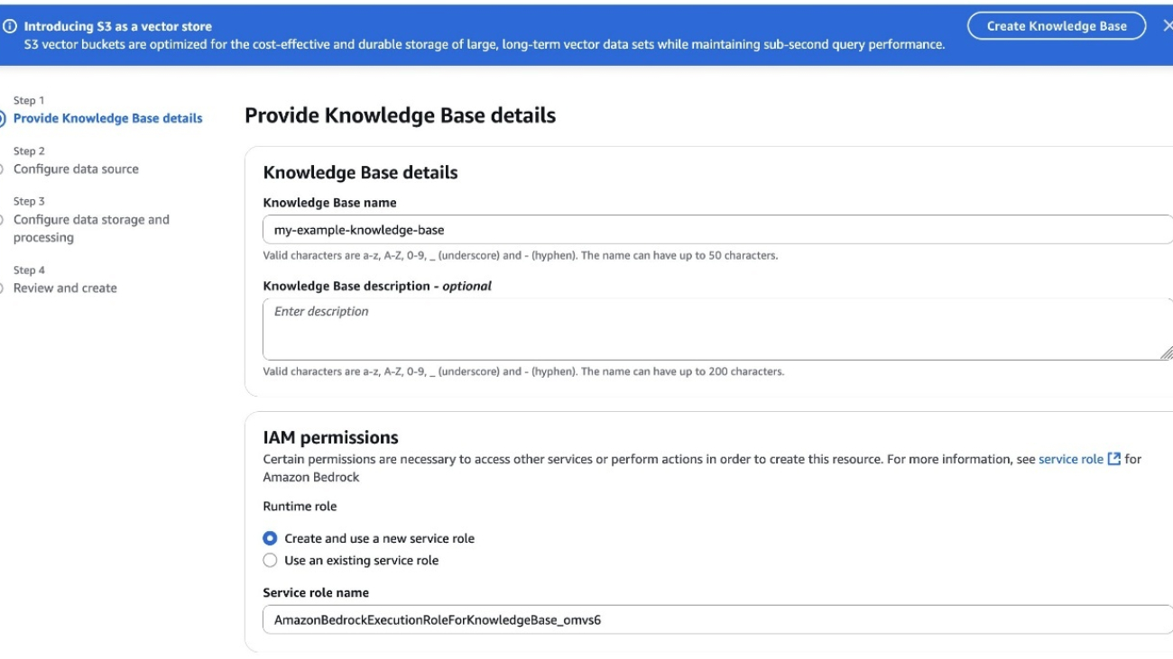 Building cost-effective RAG applications with Amazon Bedrock Knowledge Bases and Amazon S3 Vectors