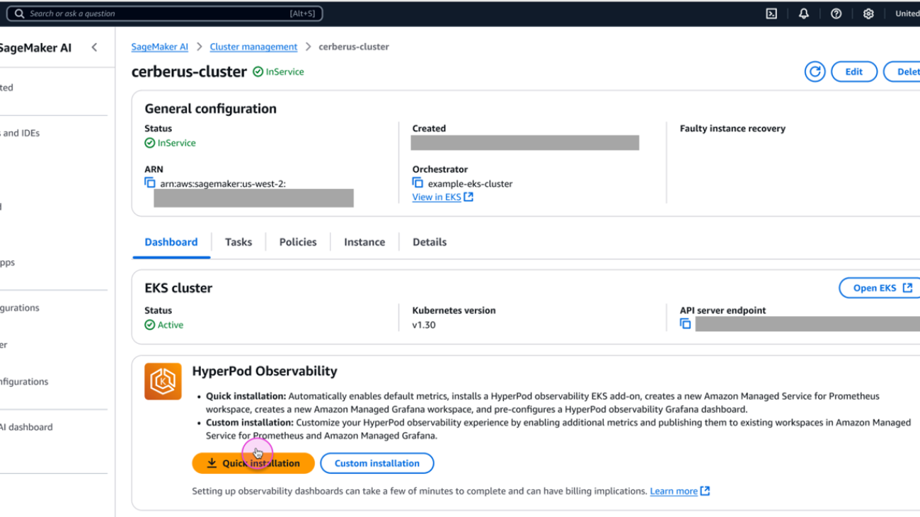 Accelerate foundation model development with one-click observability in Amazon SageMaker HyperPod